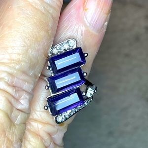 3 purple baguette ring